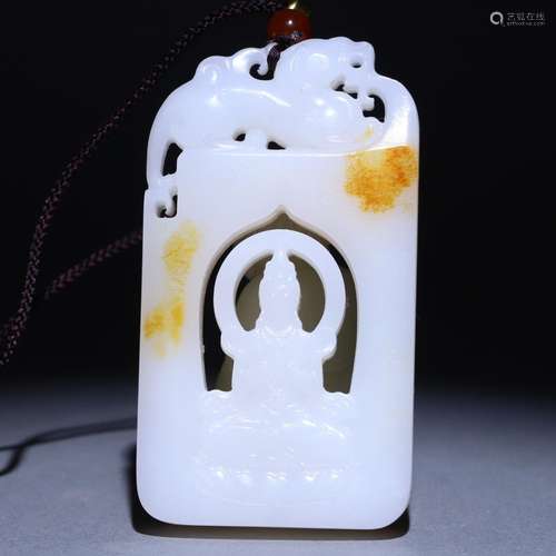 Hetian jade Guanyin pendant