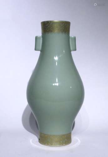 Bean green glaze pierced olive bottle