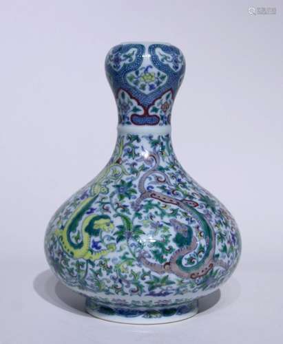 Doucai dragon pattern garlic bottle