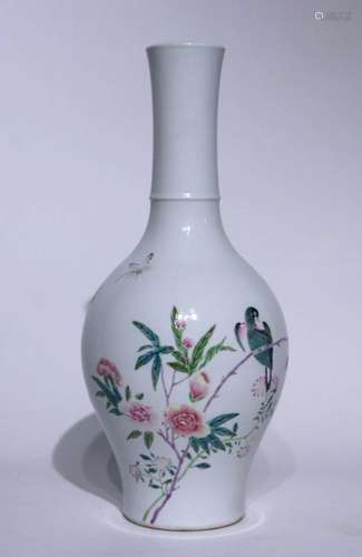 Pastel Flower and Bird Flask