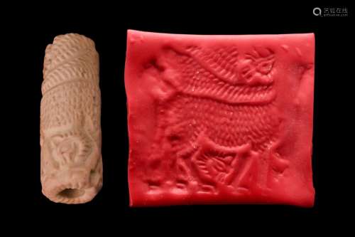 RARE BACTRIAN STONE CYLINDER SEAL