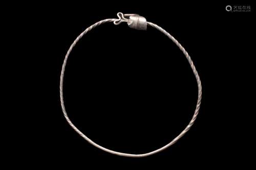 VIKING SILVER TWISTED NECK TORC