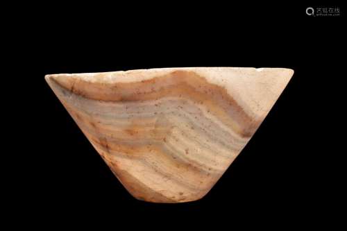 EGYPTIAN ALABASTER CONICAL BOWL