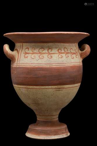 GREEK DAUNIAN PAINTED TERRACOTTA BELL KRATER