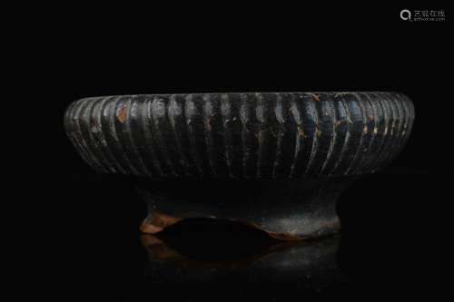 ATTIC BLACK-GLAZED SALT CELLAR / SMALL BOWL