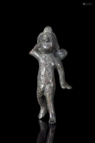 ROMAN BRONZE STANDING CUPID FIGURINE