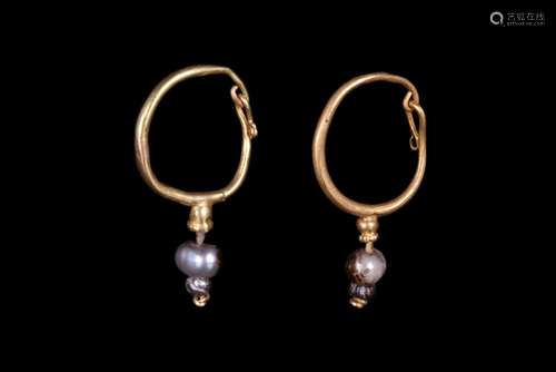 ROMAN GOLD FILIGREE EARRINGS WITH PEARLS