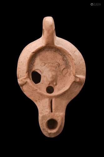 ROMAN TERRACOTTA OIL LAMP WITH MASK