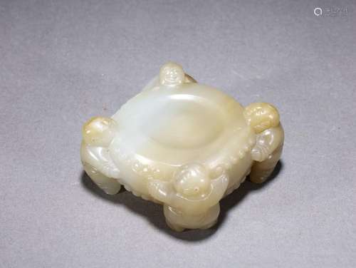 A Carved Jade Inkstand