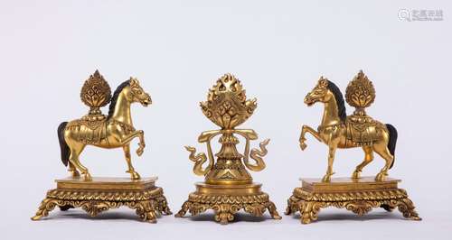 A set of Gilt bronze statues