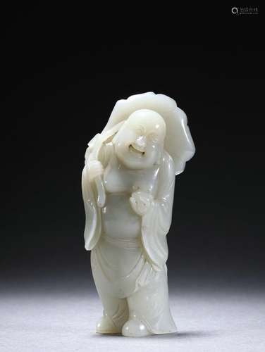 A Hetian jade Arhat ornament