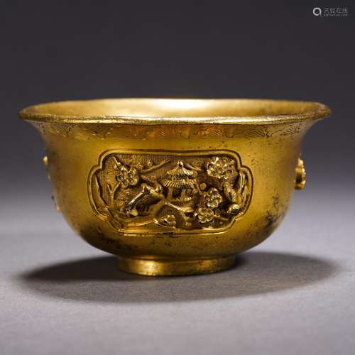 A Gilt copper bowl