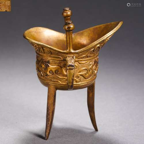 A Gilt bronze cup