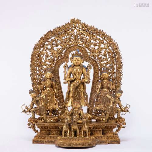 A Gilt bronze Buddha statue