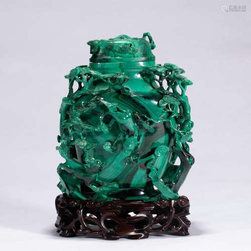 A malachite bottle