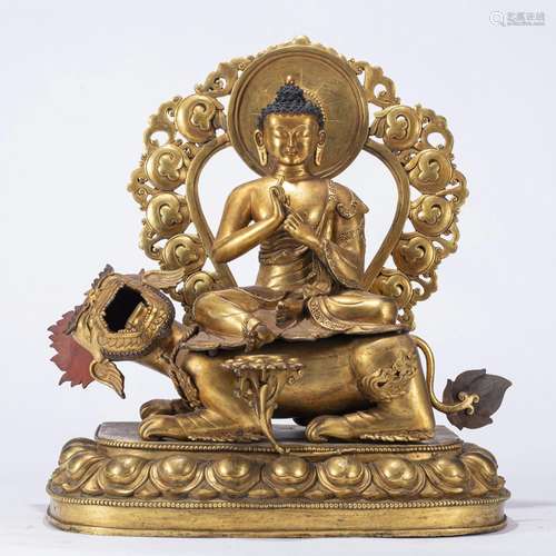 A Gilt bronze Buddha statue