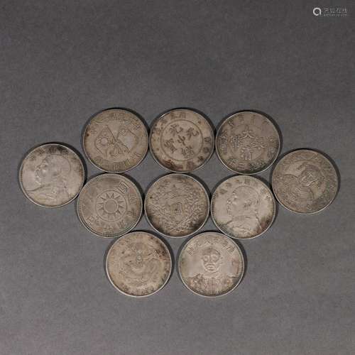 A set of set of silver coins