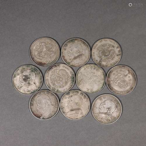 A set of set of silver coins