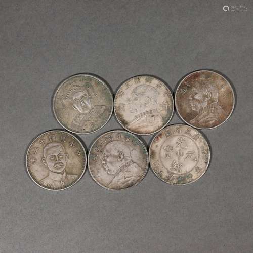 A set of set of silver coins