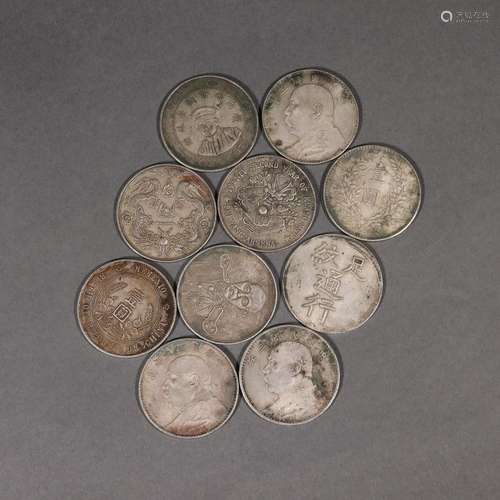 A set of set of silver coins