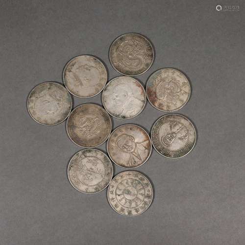 A set of set of silver coins