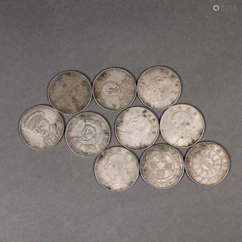 A set of set of silver coins