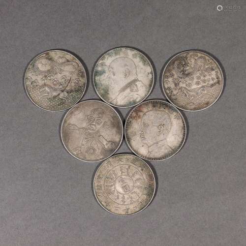 A set of set of silver coins