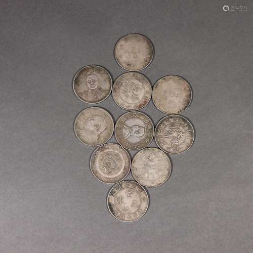 A set of set of silver coins