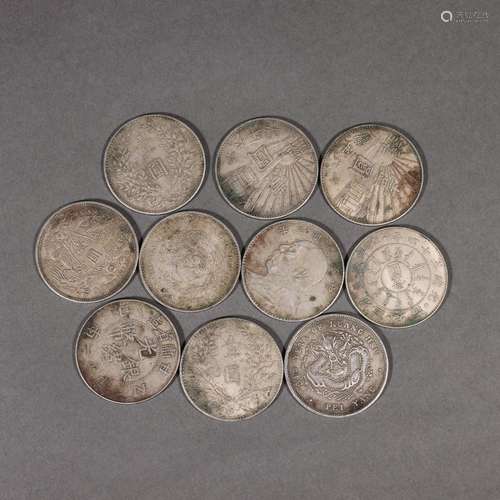 A set of set of silver coins