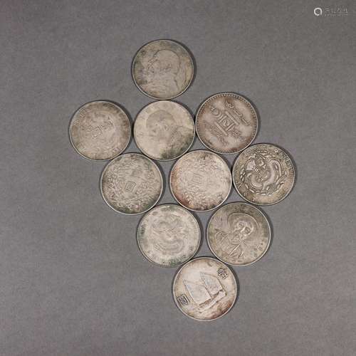 A set of set of silver coins