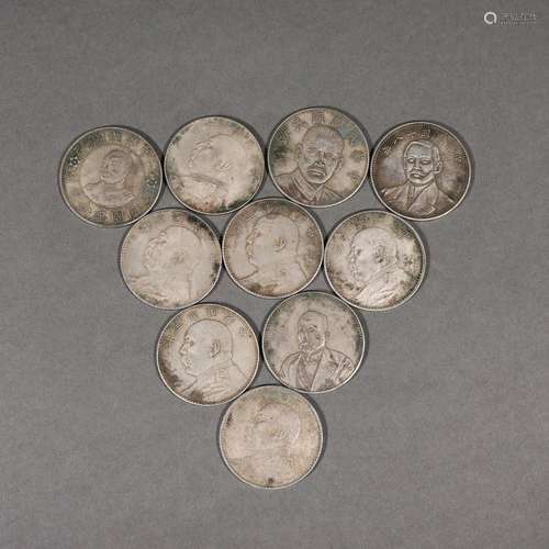 A set of set of silver coins