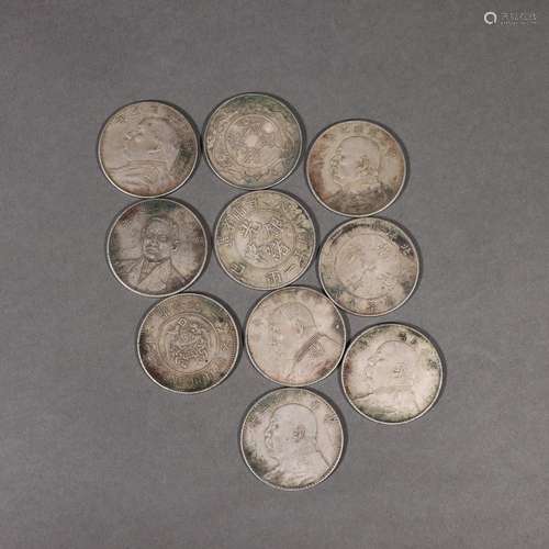 A set of set of silver coins