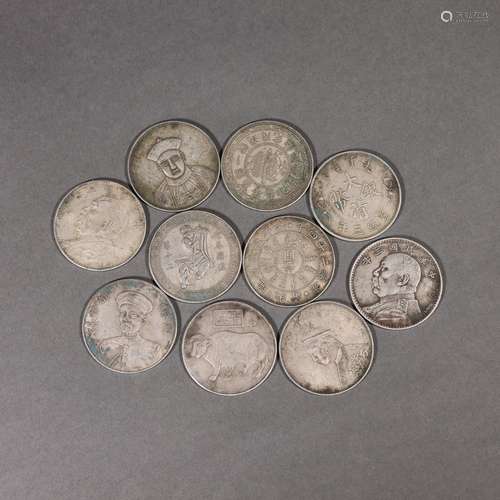 A set of set of silver coins