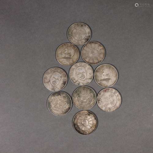 A set of set of silver coins