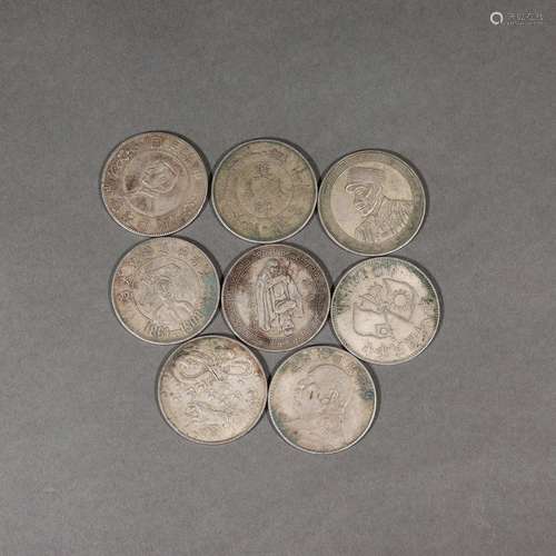 A set of set of silver coins