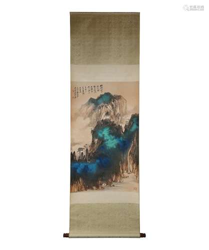 A Zhang Daqian's Fine Works Hanging scroll on paper(Splashed...