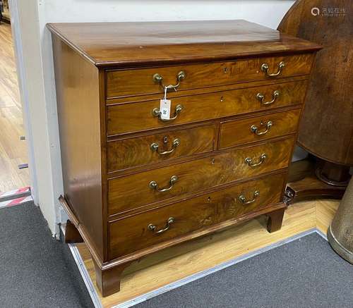 A George III mahogany secretaire chest, width 99cm, depth 52...