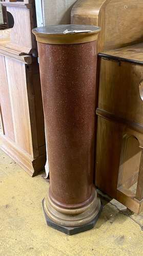 A Victorian style faux porphyry marble pedestal column, heig...