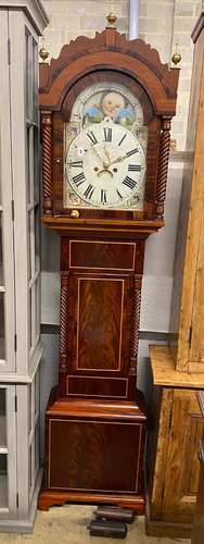 An early 19th century mahogany 8 day longcase clock, with pa...