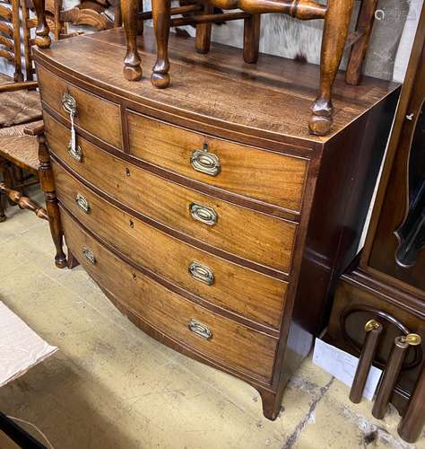 A Regency mahogany bowfront chest, width 102cm, depth 54cm, ...