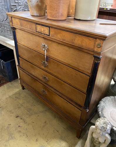 A 19th century Biedermier oak and ash commode, width 127cm, ...