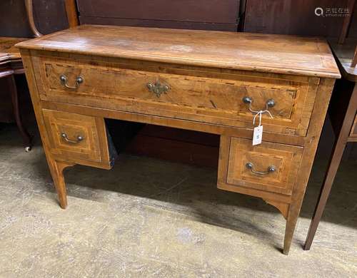 An 18th century Italian walnut kneehole dressing table, widt...