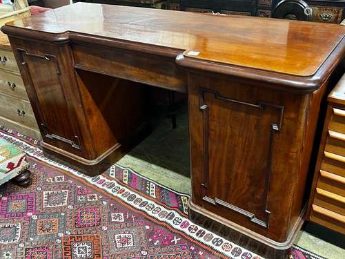 A Victorian mahogany inverse breakfront sideboard, length 18...