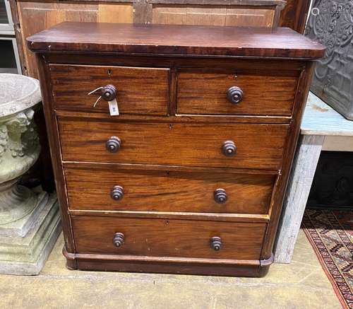 A Victorian mahogany chest, width 102cm, depth 48cm, height ...