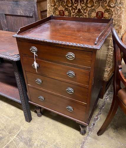 A small 1920s mahogany four drawer chest, width 56cm, depth ...