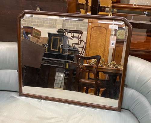 A mahogany framed rectangular wall mirror, width 72cm, heigh...