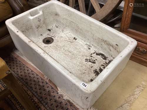 A Victorian Doulton Belfast sink, width 47cm length 77cm.