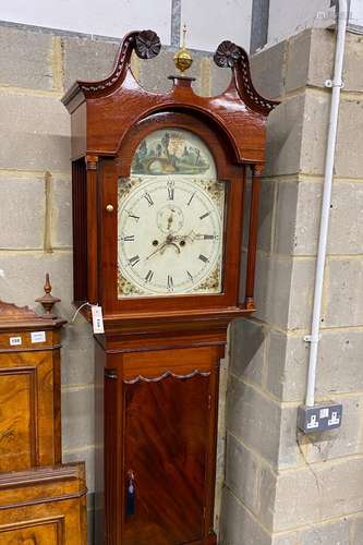 An early 19th century mahogany eight day longcase clock with...