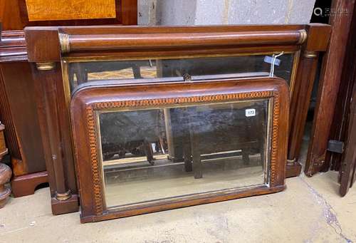 Two Victorian overmantel mirrors, larger width 91cm, height ...