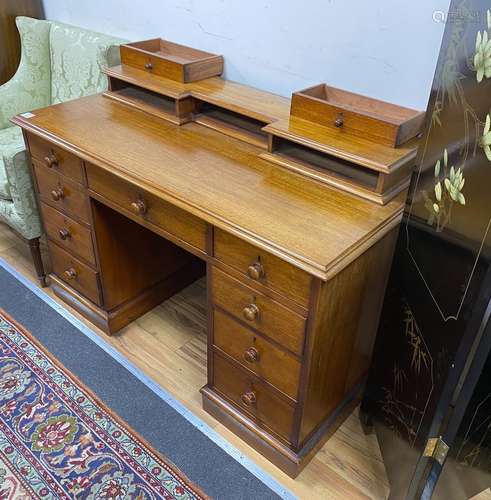 A Victorian mahogany kneehole dressing table, width 126cm, d...